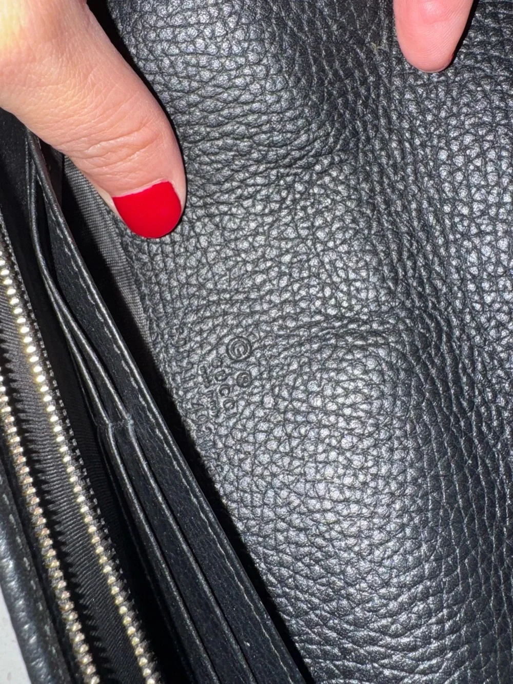 Gucci Black Leather Chain Wristlet Wallet